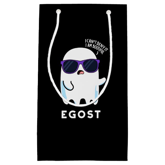 Bolsa De Regalo Pequeña Egost Funny Halloween Ego Ghost Pun Dark BG (Anverso)