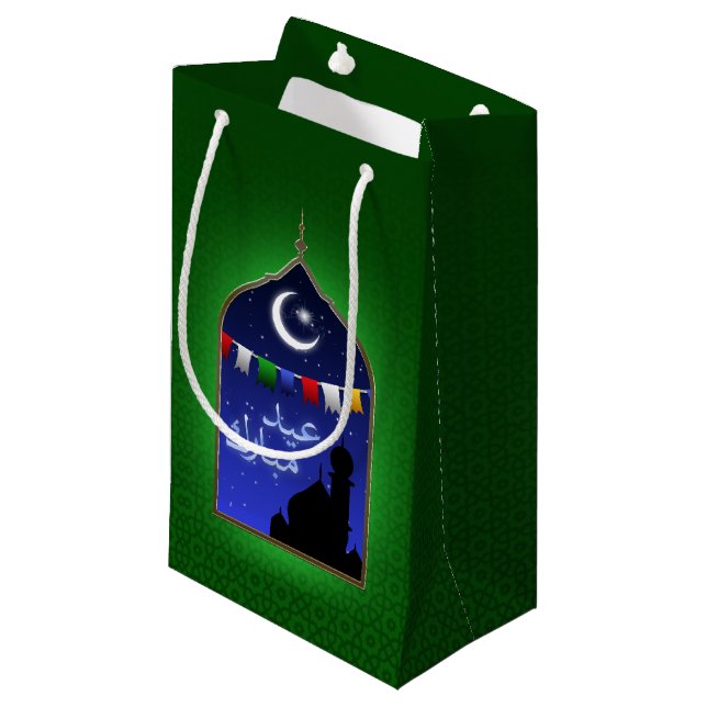 Bolsa De Regalo Pequeña Eid Mubarak Garland Moon (Angulo Anverso)