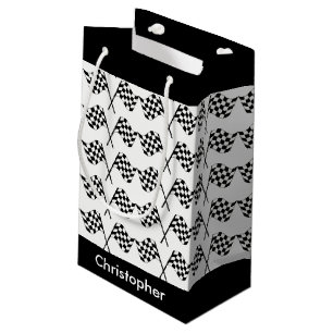 Bolsa De Regalo Pequeña El competir con a cuadros de las banderas