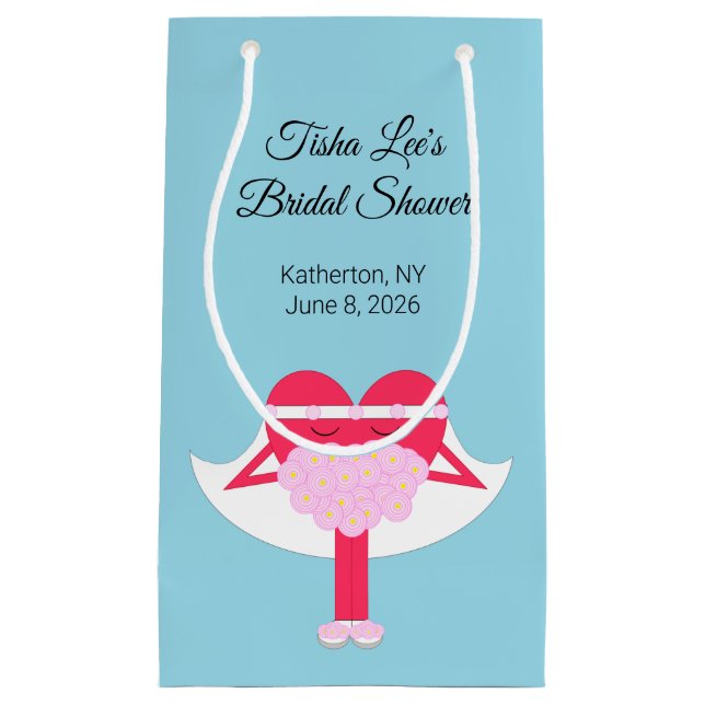 Bolsa De Regalo Pequeña El corazón se casa - Ducha nupcial (Anverso)