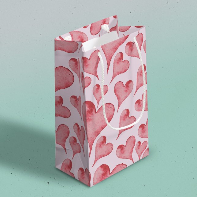 Bolsa De Regalo Pequeña El día de San Valentín caprichoso de acuarela (Subido por el creador)