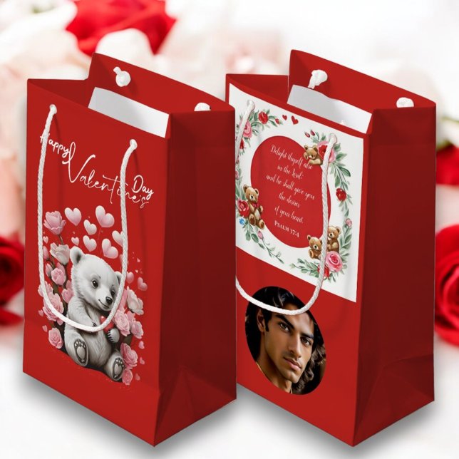 Bolsa De Regalo Pequeña El día de San Valentín con Oso Teddy rico (Subido por el creador)