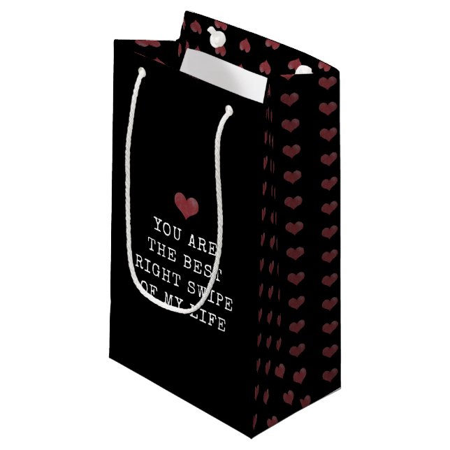 Bolsa De Regalo Pequeña El día de San Valentín mínimo moderno negro (Angulo Anverso)