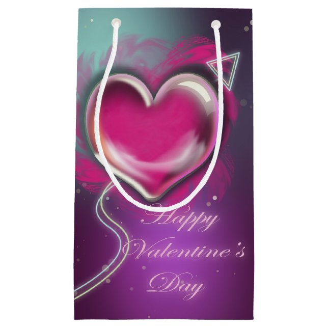 Bolsa De Regalo Pequeña El día de San Valentín púrpura (Anverso)