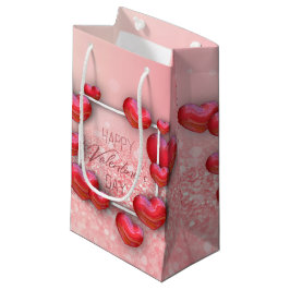 Bolsa De Regalo Pequeña El día de San Valentín Purpurina del corazón rojo 