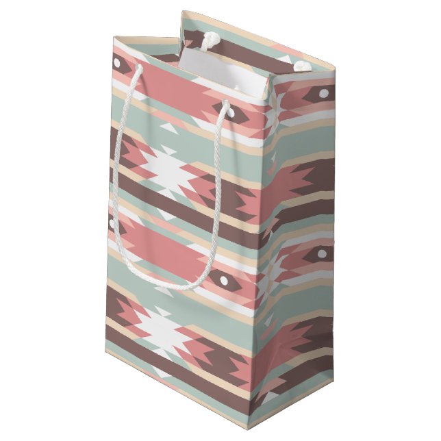 Bolsa De Regalo Pequeña El diamante rosado tribal raya el bolso del regalo (Angulo reverso)