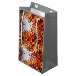Bolsa De Regalo Pequeña El diseño de patrón floral naranja