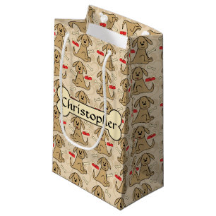Bolsa De Regalo Pequeña El diseño gráfico del perro de perrito de Brown