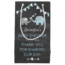 Bolsa De Regalo Pequeña El elefante azul Baby Shower le agradece favor de
