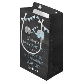 Bolsa De Regalo Pequeña El elefante azul Baby Shower le agradece favor de