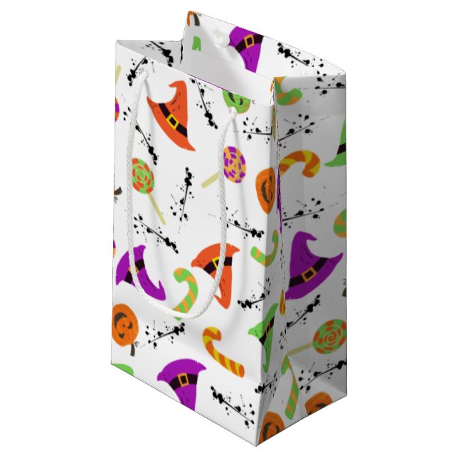 Bolsa De Regalo Pequeña El Gorra de la bruja de Halloween, Candy & Pumpkin (Angulo Anverso)