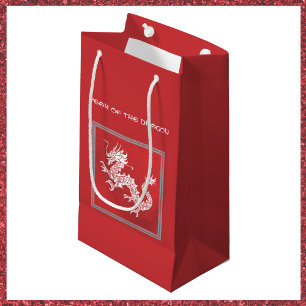 Bolsa De Regalo Pequeña El impresionante año rojo y blanco del dragón