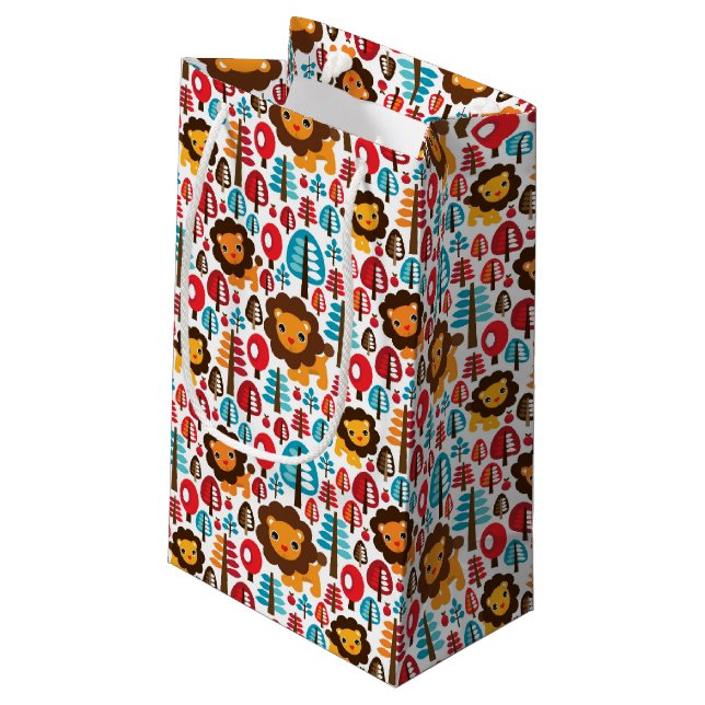 Bolsa De Regalo Pequeña el león retro lindo embroma el ilustracion (Angulo reverso)