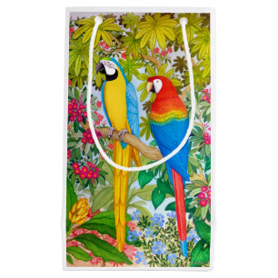 Bolsa De Regalo Pequeña El Macaw de la acuarela repite mecánicamente el