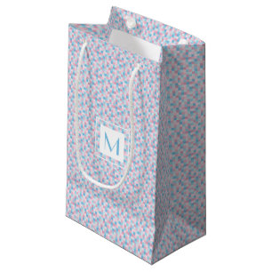 Bolsa De Regalo Pequeña El monograma rosado y el azul ajusta el pequeño