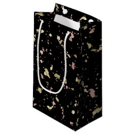 Bolsa De Regalo Pequeña El oro mate y el oro Rosa caen en negro