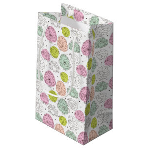 Bolsa De Regalo Pequeña el pavo real embroma el vintage del papel pintado