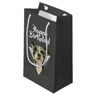 Bolsa De Regalo Pequeña El perrito observa feliz cumpleaños