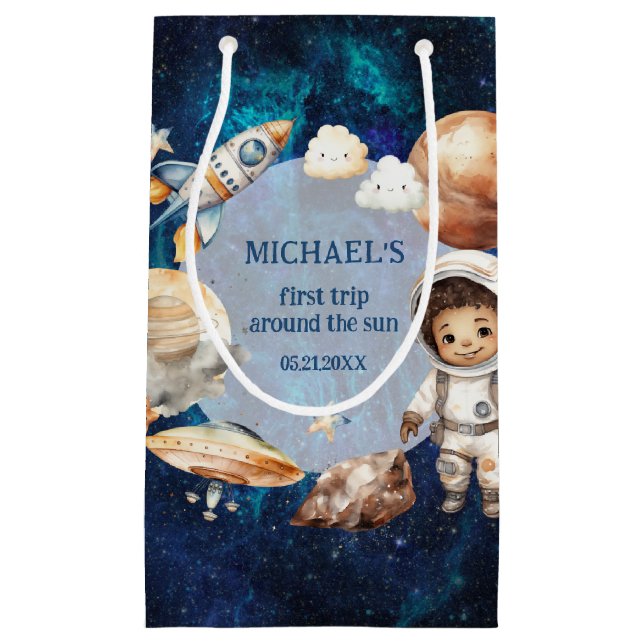 Bolsa De Regalo Pequeña El primer viaje del espacio astronauta alrededor d (Anverso)