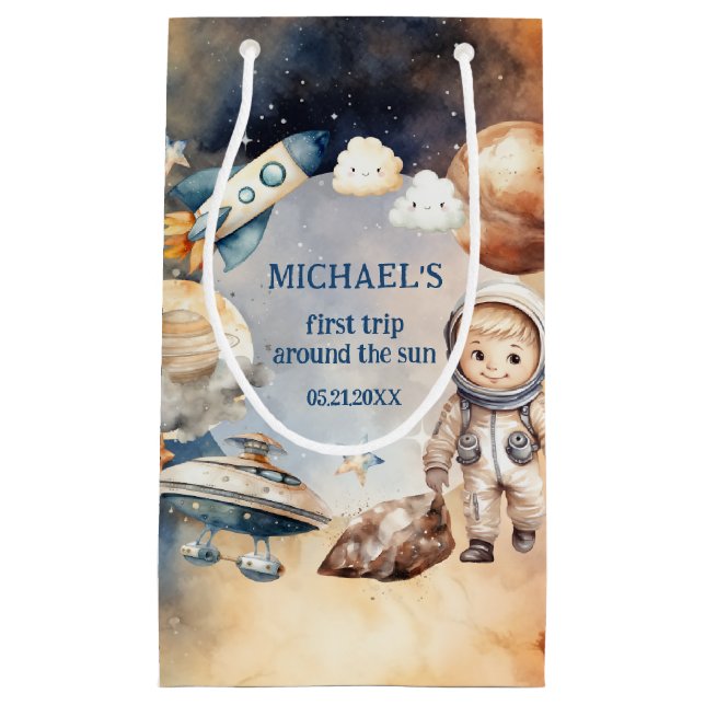 Bolsa De Regalo Pequeña El primer viaje del espacio astronauta alrededor d (Anverso)