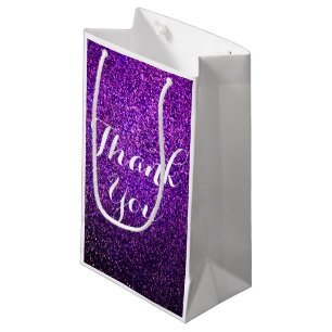 Bolsa De Regalo Pequeña El purpurina púrpura le agradece empaqueta