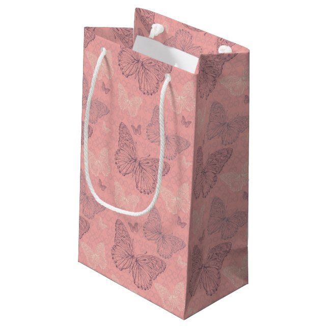 Bolsa De Regalo Pequeña El rosa de la mariposa (Angulo reverso)