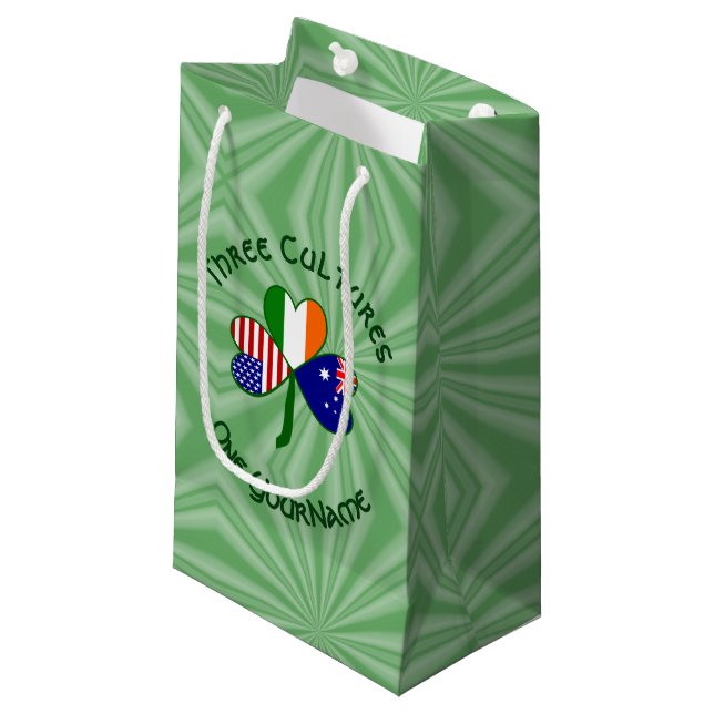 Bolsa De Regalo Pequeña El Shamrock americano australiano personalizado (Angulo Anverso)