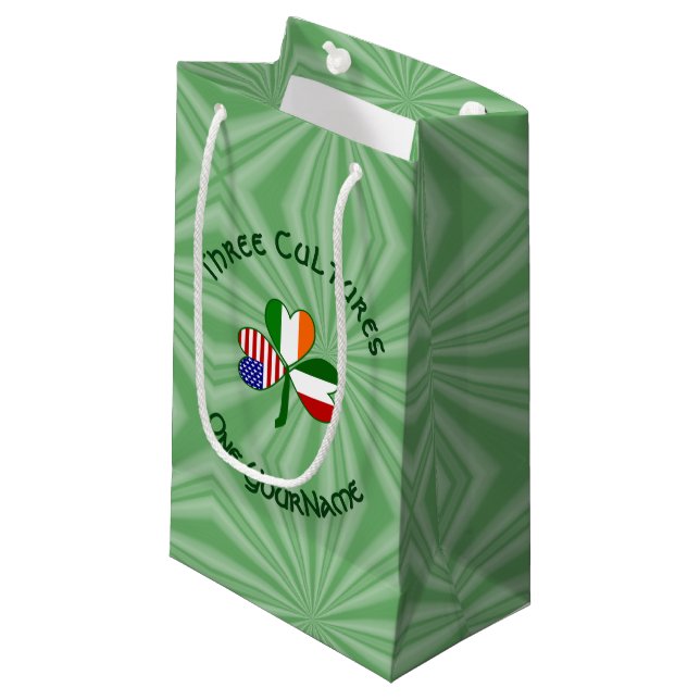 Bolsa De Regalo Pequeña El Shamrock americano italiano personalizado (Angulo Anverso)