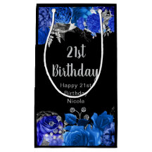 Elegant Blue and Silver Flowers Birthday Party