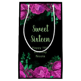 Bolsa De Regalo Pequeña Elegant Hot Pink Flowers Sweet Sixteen