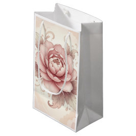 Bolsa De Regalo Pequeña Elegant Pink Peony Floral