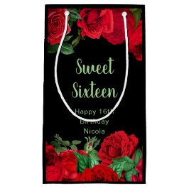 Bolsa De Regalo Pequeña Elegant Red Roses Flowers Sweet Sixteen