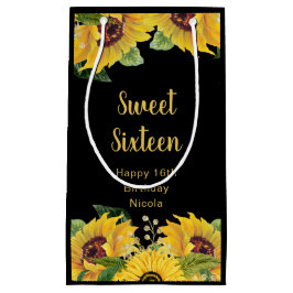 Bolsa De Regalo Pequeña Elegant Sunflowers and Foliage Sweet Sixteen