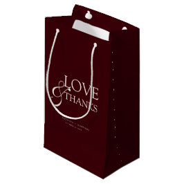 Bolsa De Regalo Pequeña Elegante Agradecimiento de Boda Burgundy y Marfil