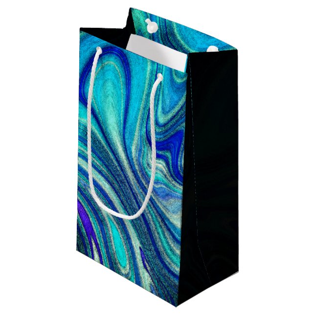 Bolsa De Regalo Pequeña Elegante Aquamarine Paua Rainbow Shell inspirado (Angulo Anverso)