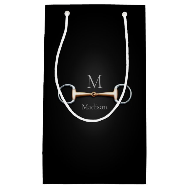 Bolsa De Regalo Pequeña Elegante bocado de filete monograma personalizado  (Anverso)