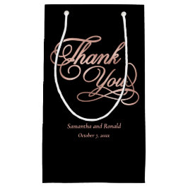 Bolsa De Regalo Pequeña Elegante Caligrafía de Agradecimiento en Negro y R