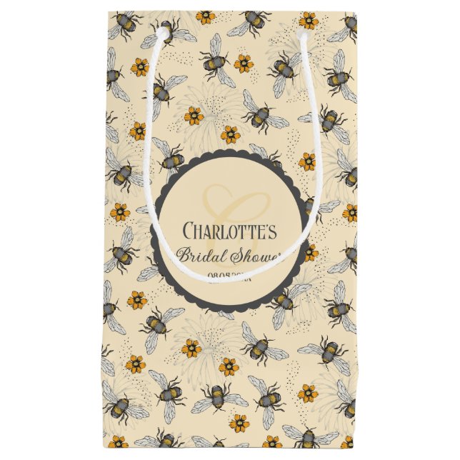 Bolsa De Regalo Pequeña Elegante Despedida de Soltera Amarilla de la Novia (Anverso)