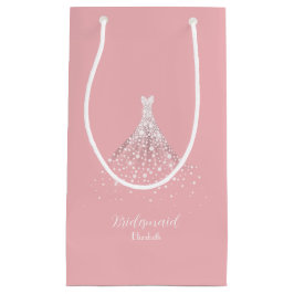 Bolsa De Regalo Pequeña Elegante Equipo Novia Diamante Vestido Rosa