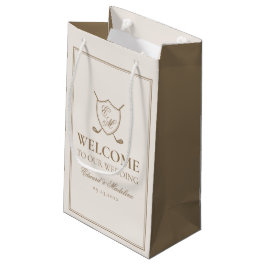 Bolsa De Regalo Pequeña Elegante Escudo Monograma Boda de golf Bag de bien