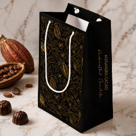 Bolsa De Regalo Pequeña Elegante etiqueta de línea de negocio de cacao en