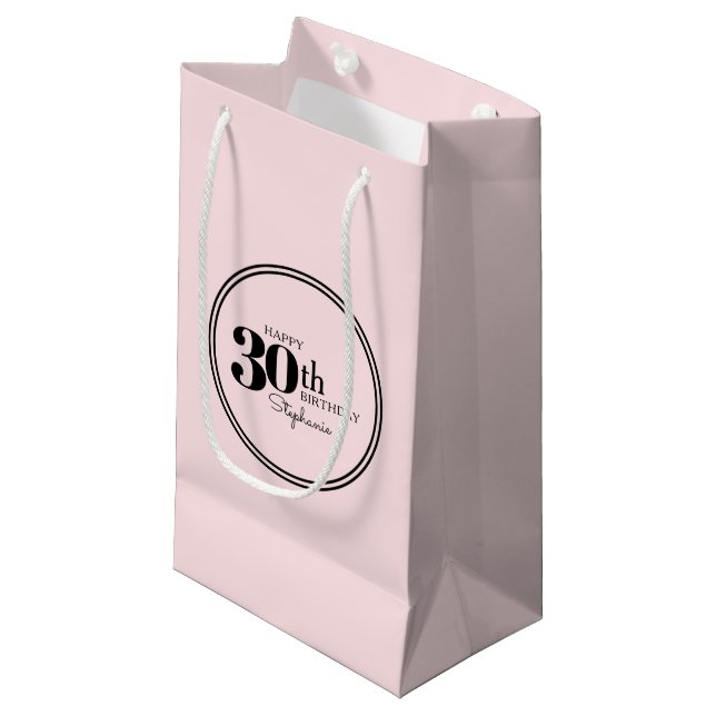 Bolsa De Regalo Pequeña Elegante Fiesta femenina de 30 años con nombre (Angulo Anverso)