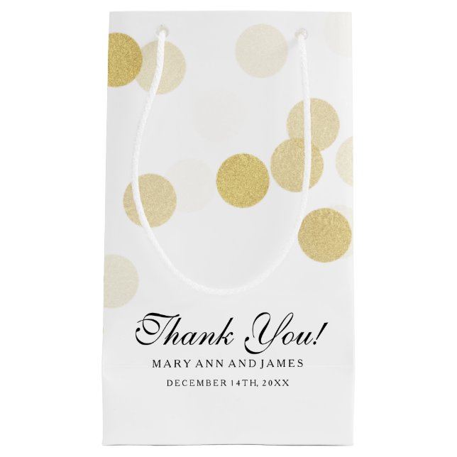 Bolsa De Regalo Pequeña Elegante gracias las luces del purpurina del (Anverso)