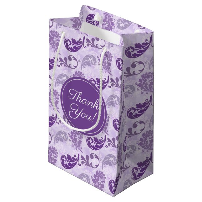 Bolsa De Regalo Pequeña Elegante Gracias Lavender Purple (Angulo Anverso)