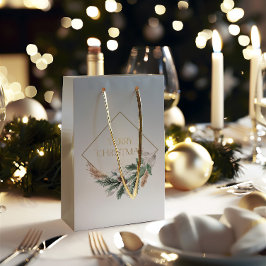 Bolsa De Regalo Pequeña Elegante Gray Merry Christmas