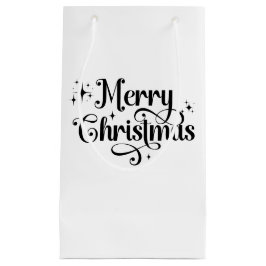 Bolsa De Regalo Pequeña Elegante guión de Moda Negro y blanco Feliz Navida