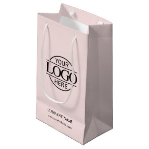 Bolsa De Regalo Pequeña Elegante logotipo comercial de Rubor Pink Corporat