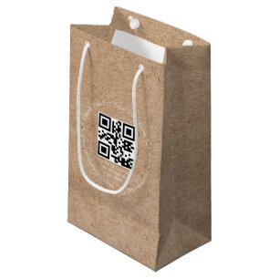 Bolsa De Regalo Pequeña elegante minimo gracias negocio qr code kraft