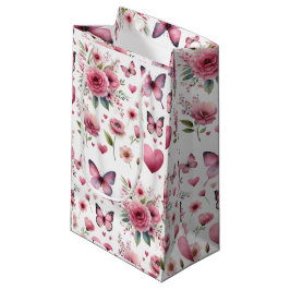 Bolsa De Regalo Pequeña Elegante mujer floral rosa