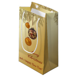 Bolsa De Regalo Pequeña Elegante Navidad Dorada